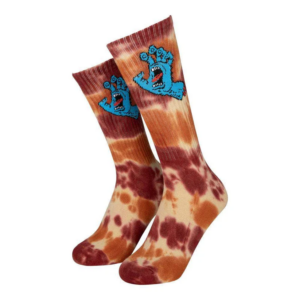 SOCKS SCREAMING HAND TIE DYE--BLOND WOOD