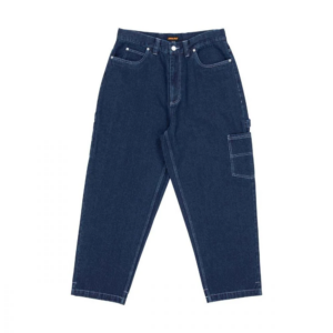 CARPENTER BIG PANTS -- DARK DENIM/WHITE