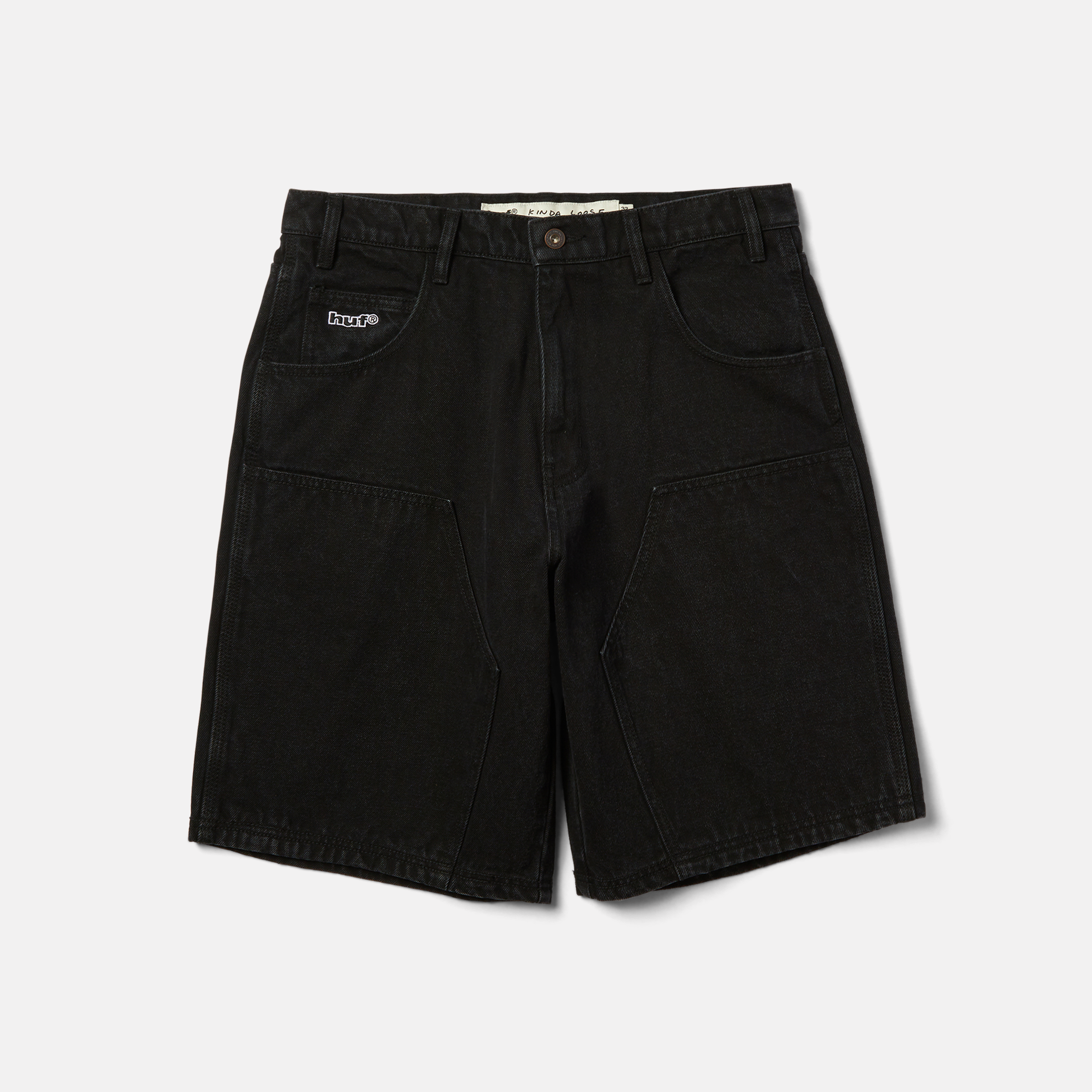 KINDA LOOSE DOUBLE KNEE SHORT--FADED BLACK