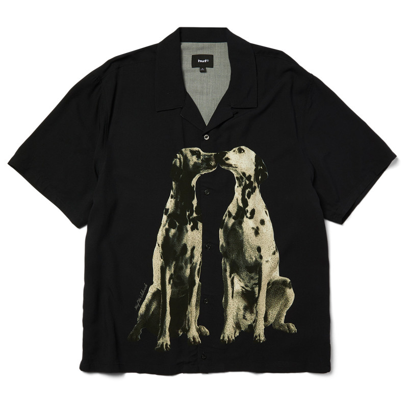 DOGGED SS RESORT SHIRT--BLACK