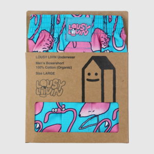 LOUSY LIVIN FLAMINGOS BOXERSHORTS--SCUBA BLUE