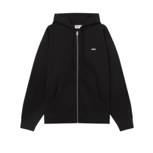 ESTABLISHED WORKS BOLD ZIP HOODIE--BLACK