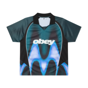 OBEY BLURRED SOCCER JERSEY--DARK TEAL MULTI