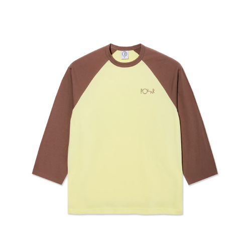 3/4 SLEEVE TEE--CINNAMON/LIGHT YELLOW