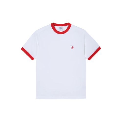 RINGER TEE--WHITE/RED